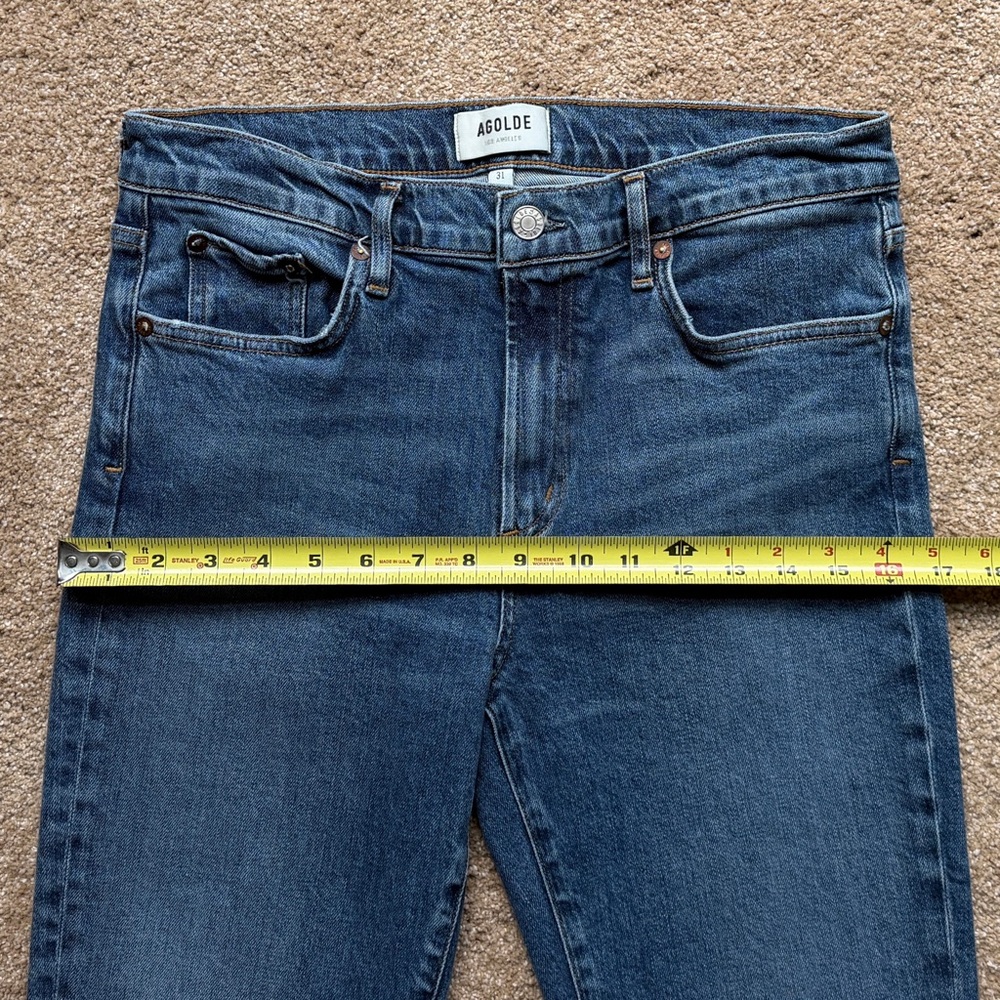 AGOLDE Toni High Rise Ankle Straight Jeans Medium Blue Size 31 - Picture 7 of 15